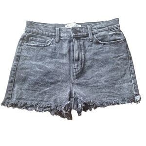 Mudd Flex Stretch Dark Wash High Rise Shortie  Frayed Hem Jean Shorts 9